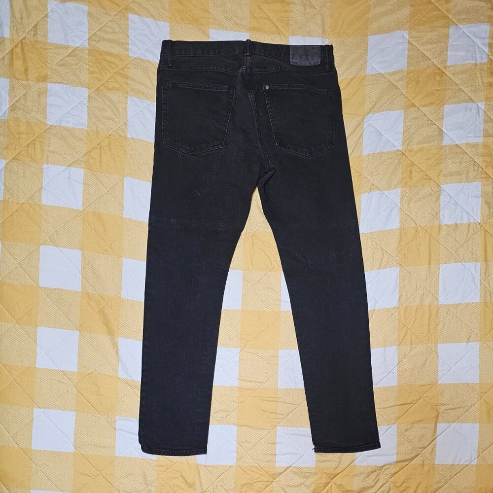 H&M Jeans Mens 34 X 32 Black Slim Straight Leg Button Fly Denim